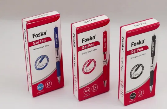 Caneta de tinta gel de cor básica Foska Click