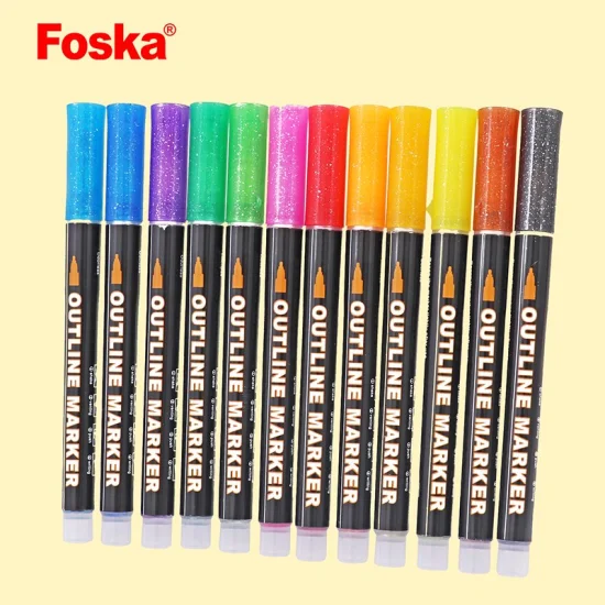 Canetas marcadoras coloridas Foska Art Drawing Outline Fineliner